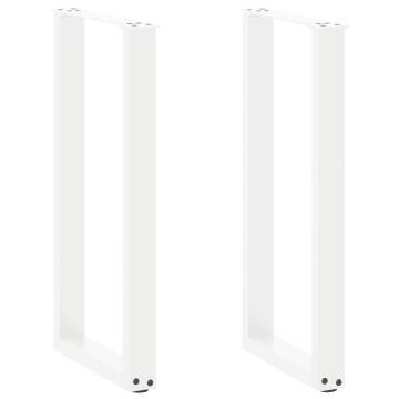 U-Shaped Coffee Table Legs - 2 pcs White Steel | Hipo Market