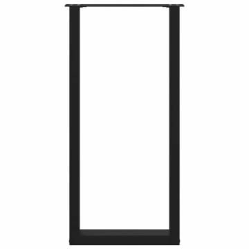 U-Shaped Coffee Table Legs - Black Steel | HipoMarket