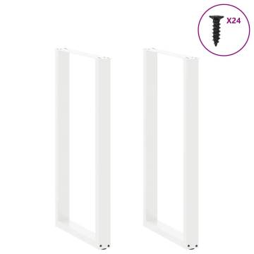 U-Shaped Coffee Table Legs - 2 pcs White Steel 60x(110-111) cm