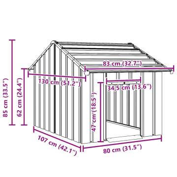 Dog House with Roof - Durable Galvanised Steel Shelter