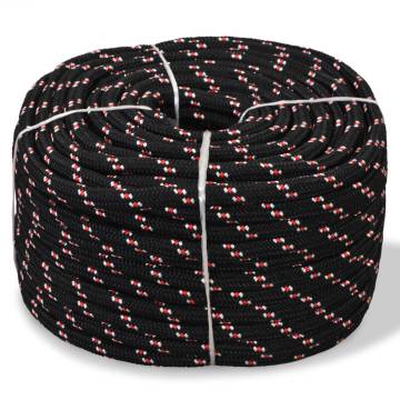 Marine Rope Polypropylene 18 mm 50 m Black - Tough & Durable