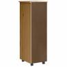 MOSS Rolling Cabinet with Drawers - Honey Brown Solid Wood