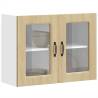  Kitchen Wall Cabinet with Glass Door Kalmar Sonoma Oak Engineered Wood Colour sonoma oak Quantity in Package 1 Model wall glass cabinet 80 cm Number of 