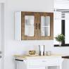 Kalmar Smoked Oak Kitchen Wall Cabinet with Glass Door