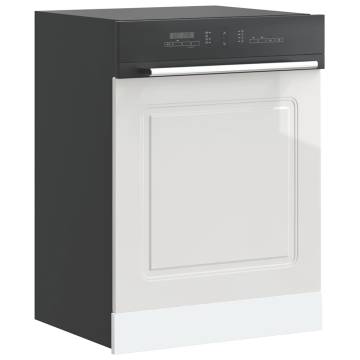 Kalmar High Gloss White Dishwasher Panel - 60x1.5x67 cm