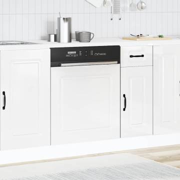 Kalmar High Gloss White Dishwasher Panel - 60x1.5x67 cm