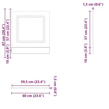 Kalmar High Gloss White Dishwasher Panel - 60x1.5x67 cm