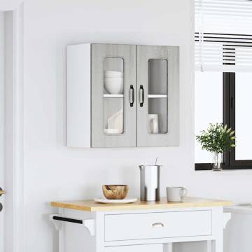 Kalmar Grey Sonoma Kitchen Wall Cabinet with Glass Door