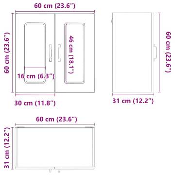 Kalmar Grey Sonoma Kitchen Wall Cabinet with Glass Door