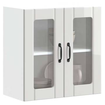 Lucca High Gloss White Kitchen Wall Cabinet with Glass Door