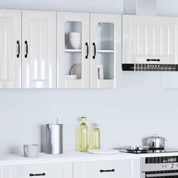 Lucca High Gloss White Kitchen Wall Cabinet with Glass Door