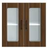 Lucca Brown Oak Kitchen Wall Cabinet with Glass Door