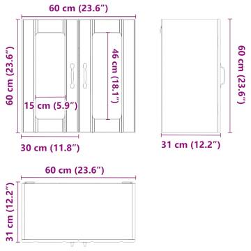 Lucca Brown Oak Kitchen Wall Cabinet with Glass Door