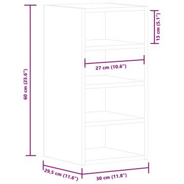 Hanging Cabinet Black 30x29.5x60 cm - Optimize Kitchen Space