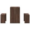 3 Piece Brown Oak Dining Table and Bench Set | HipoMarket UK