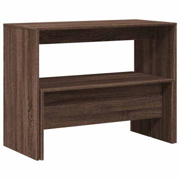 3 Piece Brown Oak Dining Table and Bench Set | HipoMarket UK