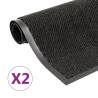 Dust Control Mats 2 pcs Rectangular Tufted 90x150 cm Black Colour black Size 90 x 150 cm Quantity in Package 2 