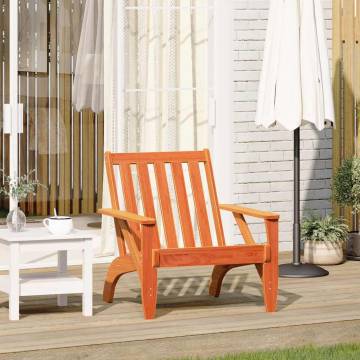 Garden Adirondack Chair - Wax Brown Solid Wood Pine