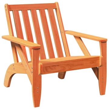 Garden Adirondack Chair - Wax Brown Solid Wood Pine