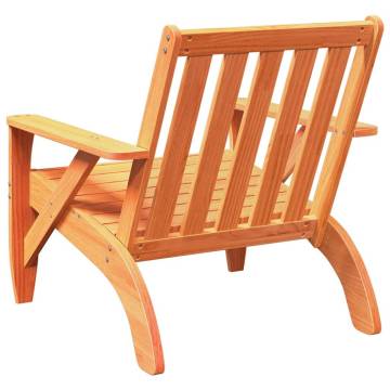 Garden Adirondack Chair - Wax Brown Solid Wood Pine