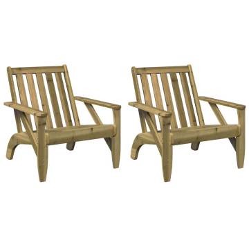 Buy Garden Adirondack Chairs - 2 pcs Pine Wood Set