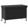  Garden Storage Box with Wheels Black 110x55x73 cm Poly Rattan Colour black Size 110 x 55 x 73 cm 