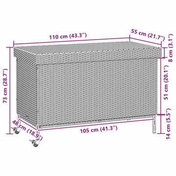 Garden Storage Box with Wheels | Durable Poly Rattan - 110x55 cm