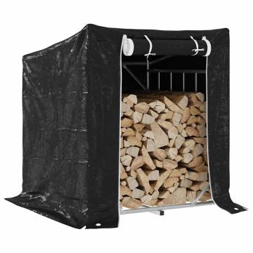 vidaxL Firewood Rack with Rain Cover | Durable Galvanised Steel