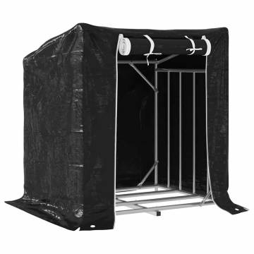 vidaxL Firewood Rack with Rain Cover | Durable Galvanised Steel