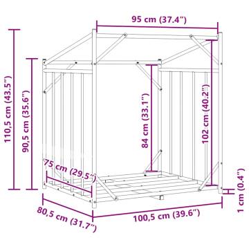 vidaxL Firewood Rack with Rain Cover | Durable Galvanised Steel