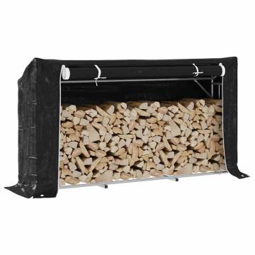 vidaxL Firewood Rack with Rain Cover - Durable Storage Solution