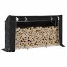 vidaxL Firewood Rack with Rain Cover 200.5x41x110.5 cm Galvanised Steel Size 200.5 x 41 x 110.5 cm 