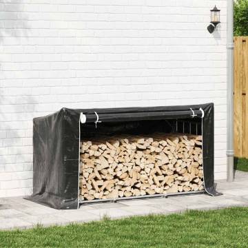 vidaxL Firewood Rack with Rain Cover - Durable Galvanised Steel