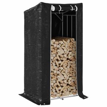 vidaxL Firewood Rack with Rain Cover - Durable Galvanised Steel