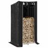 vidaxL Firewood Rack with Rain Cover 100x80x200 cm Galvanised Steel Size 100 x 80 x 200 cm 