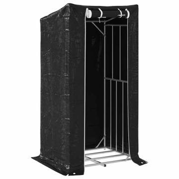 vidaxL Firewood Rack with Rain Cover - Durable Galvanised Steel