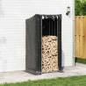 vidaxL Firewood Rack with Rain Cover - Durable Galvanised Steel