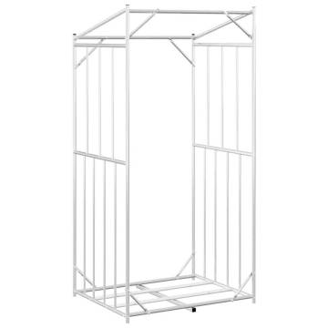 vidaxL Firewood Rack with Rain Cover - Durable Galvanised Steel