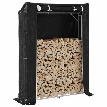 vidaxL Firewood Rack with Rain Cover - Durable Galvanised Steel