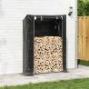 vidaxL Firewood Rack with Rain Cover - Durable Galvanised Steel