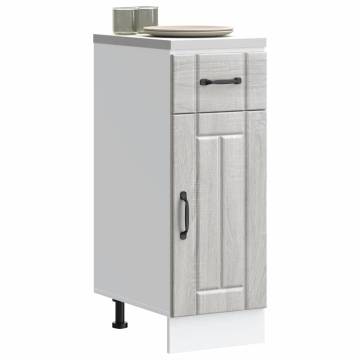 Lucca Grey Sonoma Kitchen Base Cabinet - Durable Wood Design