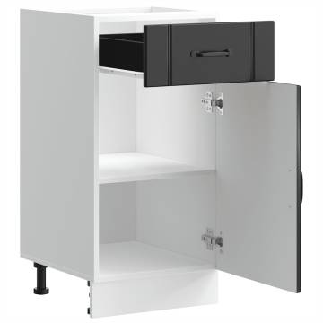 Lucca Black Kitchen Base Cabinet | Durable Storage Solution