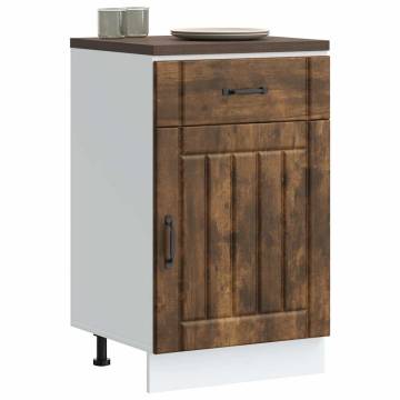 Lucca Smoked Oak Kitchen Base Cabinet | Durable & Stylish