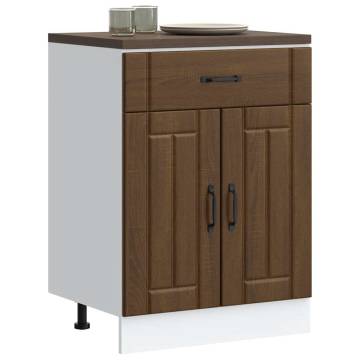 Kitchen Base Cabinet Lucca Brown Oak - Durable & Stylish