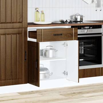 Kitchen Base Cabinet Lucca Brown Oak - Durable & Stylish