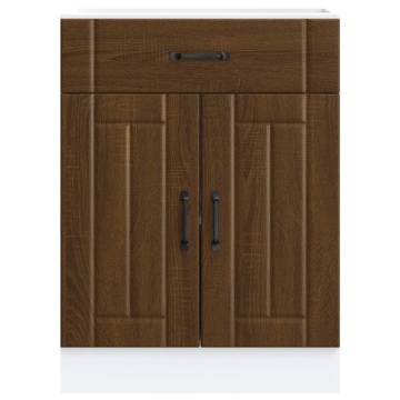 Kitchen Base Cabinet Lucca Brown Oak - Durable & Stylish