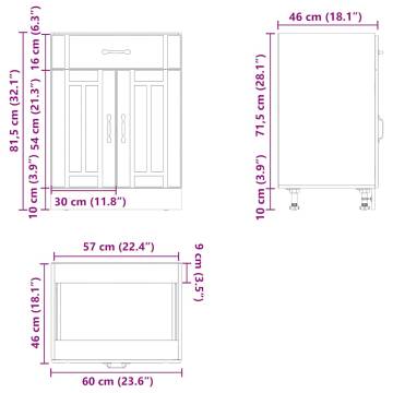 Kitchen Base Cabinet Lucca Brown Oak - Durable & Stylish