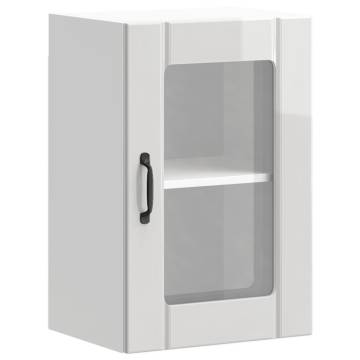 Lucca High Gloss White Kitchen Wall Cabinet with Glass Door