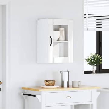 Lucca High Gloss White Kitchen Wall Cabinet with Glass Door