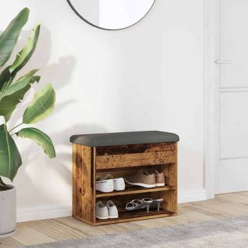 Shoe Bench Old Wood - Stylish & Functional Storage Solution